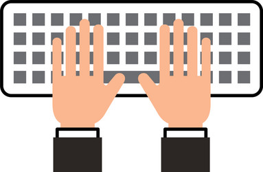 hands programmer typing work keyboard technology vector image