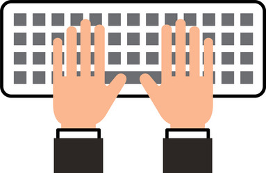 Hands programmer typing work keyboard technology vector