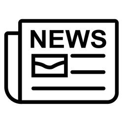 Newspaper breaking news line art icon vector