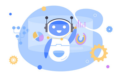 robot processes data concept vector image