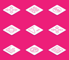 set line many ways directional arrow graph chart vector image