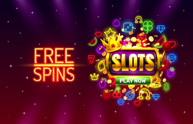 Slots free spins 777 slot sign machine vector