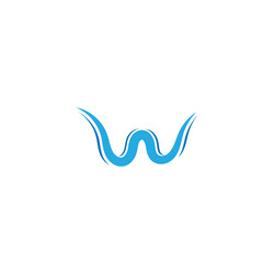 W wave logo icon template Royalty Free Vector Image