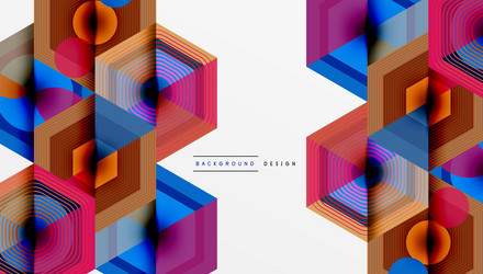 abstract geometric design hexagons lines create vector image