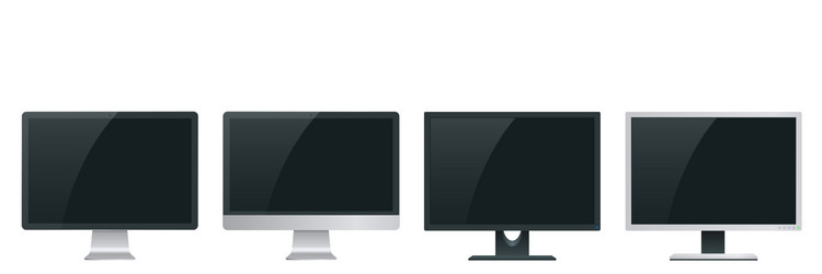 computer monitor screen mockup with a perspective vector image