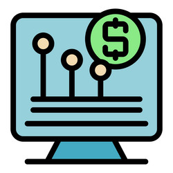 computer showing financial trading graph vector image