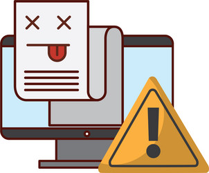 computer warning error page information vector image