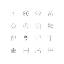 maps and navigation linear thin icons set vector image