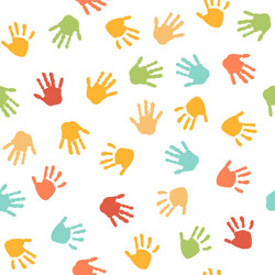 seamless pattern print of hands vector image