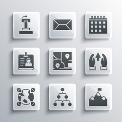 set hierarchy organogram chart mountains vector image