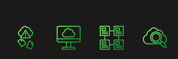 set line hierarchy organogram chart cloud hacking vector image