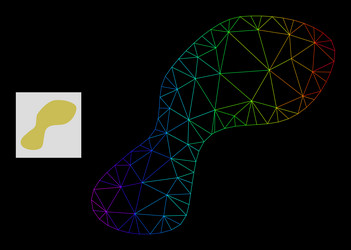 spectrum gradiented polygonal network spot icon vector image