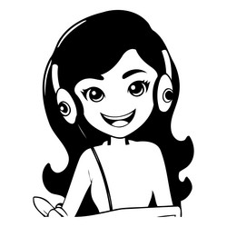 call center operator with headset in a flat style vector image