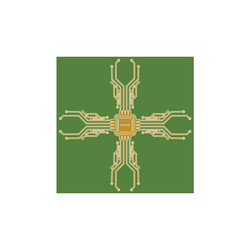 flat microelectronics circuits circuit board vector image