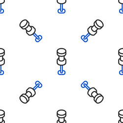 line push pin icon isolated seamless pattern vector image