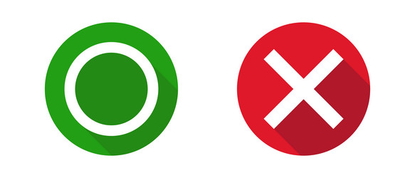 modern icon set with circle and cross marks vector image