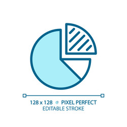 Pie chart light blue icon vector