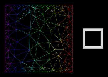 spectrum gradiented polygonal mesh square shape vector image