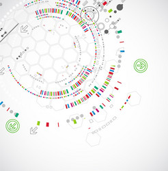 abstract technological background with various vector image