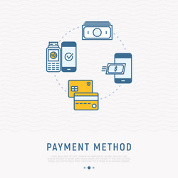 choosing of payment method in mobile app vector image