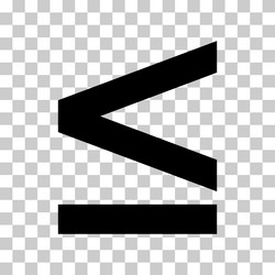 less than or equal to mathematics symbol vector image