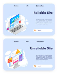 reliable site website landing page template vector