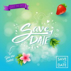 save the date background text with objects vector