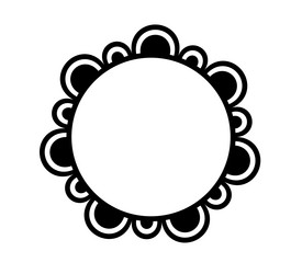 scalloped edge circle frame simple round vector image