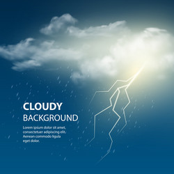thunderstorm background with cloud and lightning vector image