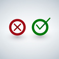 tick and cross signs green checkmark ok red x vector