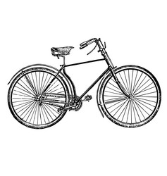 vintage retro bicycle ink etching Vector Image