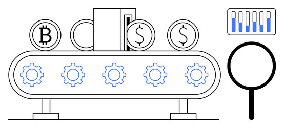 automated financial system with currency symbols vector image