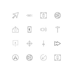 Buttons linear thin icons set outlined simple vector