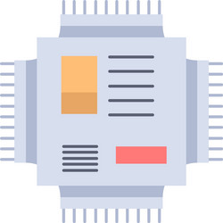 chip cpu microchip processor technology flat vector image
