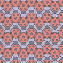cute red ladybug repeat pattern background vector image