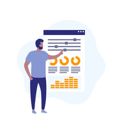 Data Analyst Monitoring Dashboard vector image