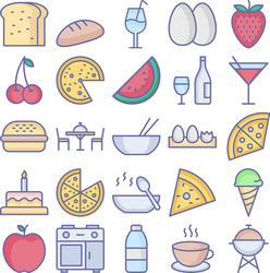 food isolated icons set that can easily m vector image