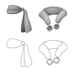 isolated object of scarf and shawl symbol set vector image