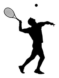 man tennis player silhouette isolated vector