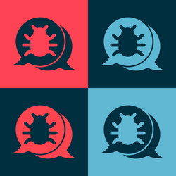 pop art system bug concept icon isolated on color vector image