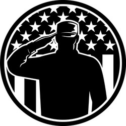 Saluting Veteran Soldier Vector Image