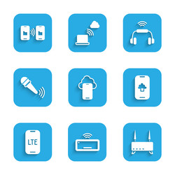 set cloud technology data computer keyboard vector image