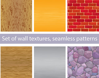 Set of different wall textures - seamless patterns vector