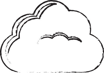 single cloud icon image sketch line vector image