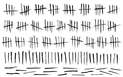 Tally mark prison counting lines set black slash vector