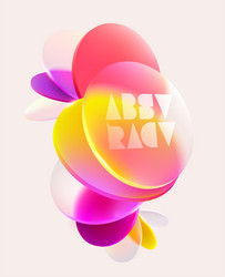 3d colorful circles banner in glass morphism vector image