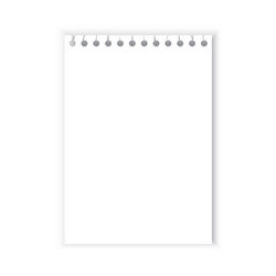 blank notepad sheet spiral bound paper empty vector image