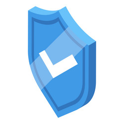 blue shield displaying a check mark presenting vector image