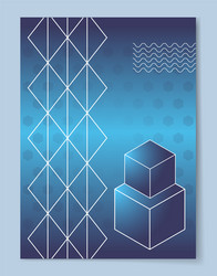 cubes that stand one on another and thin lattice vector image