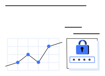 data growth visualization with security concept vector image